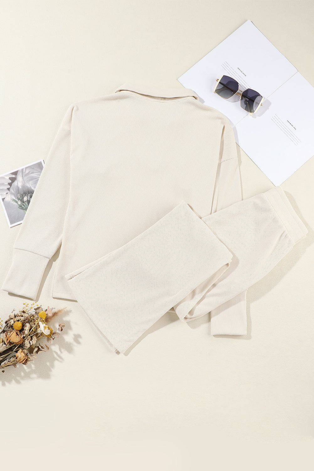 Beige Collared Outfit