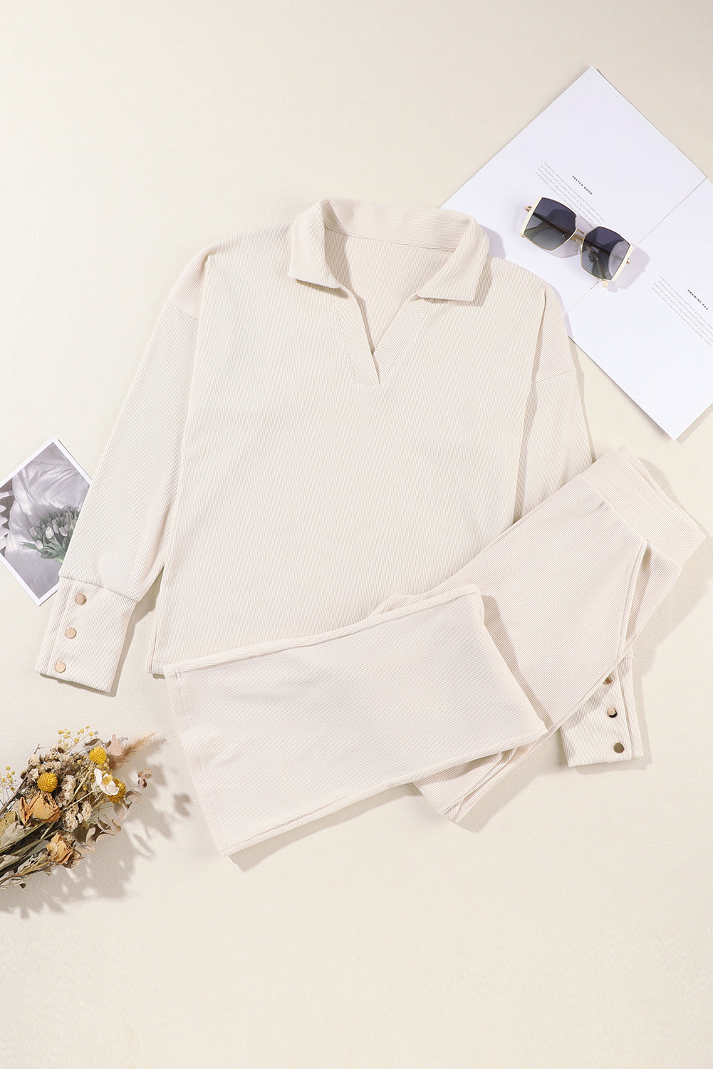 Beige Collared Outfit